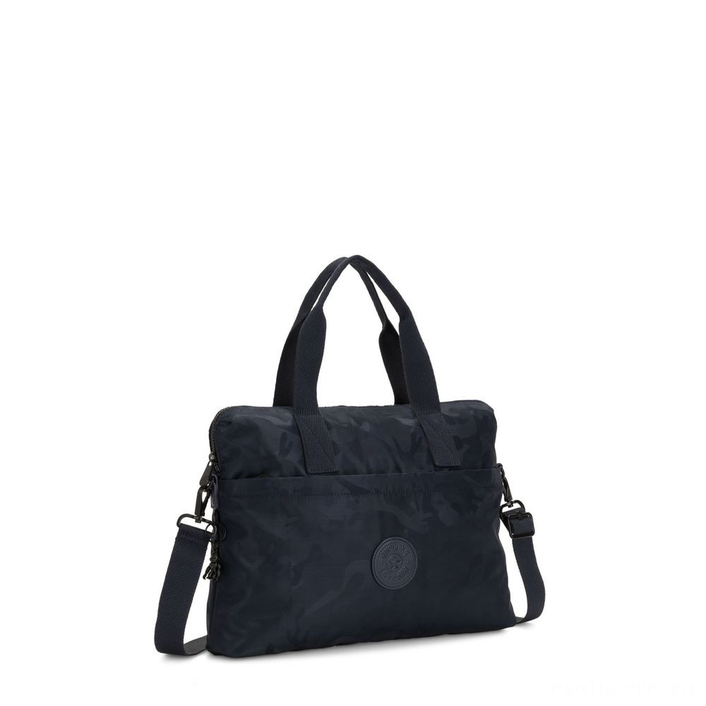 Kipling ELSIL Notebook Bag with Changeable Band Silk Camo Blue.