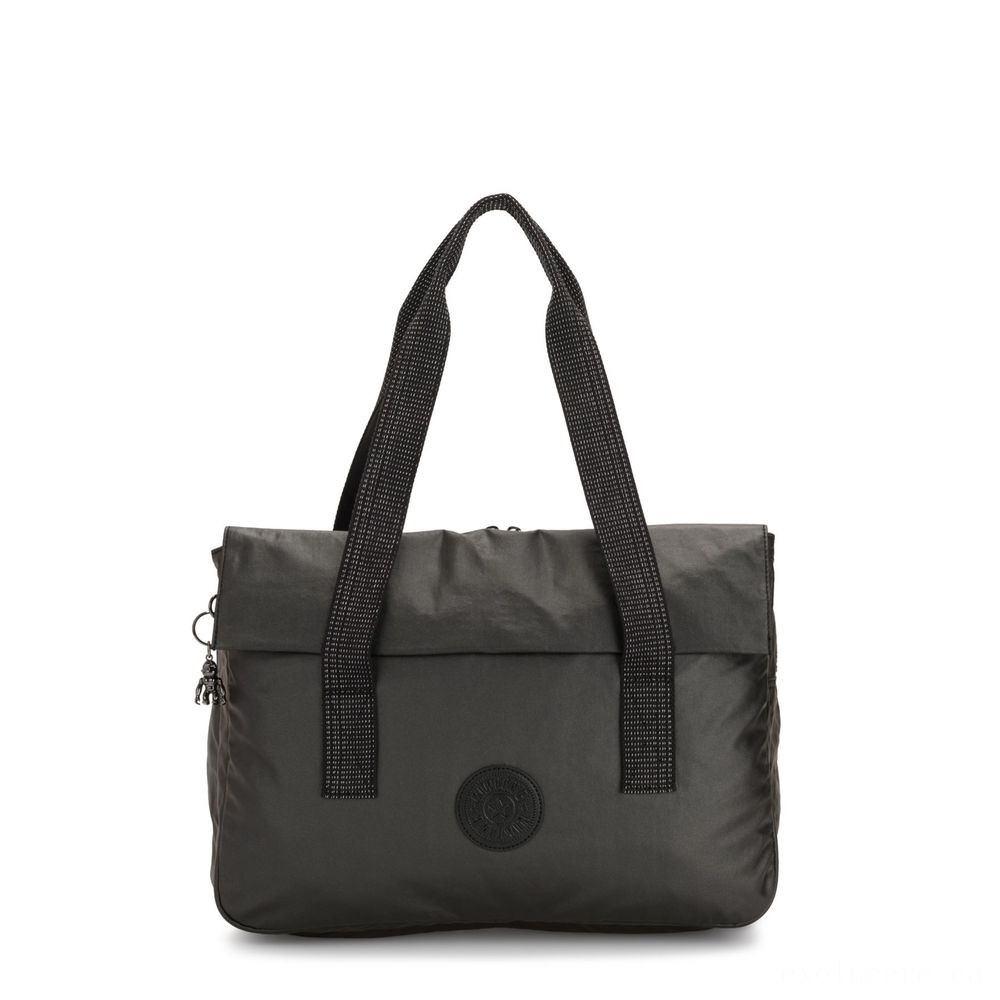 Flash Sale - Kipling PERLANI Sizable Notebook Bag with Trolly Sleeve Afro-american Metallic. - Online Outlet X-travaganza:£50