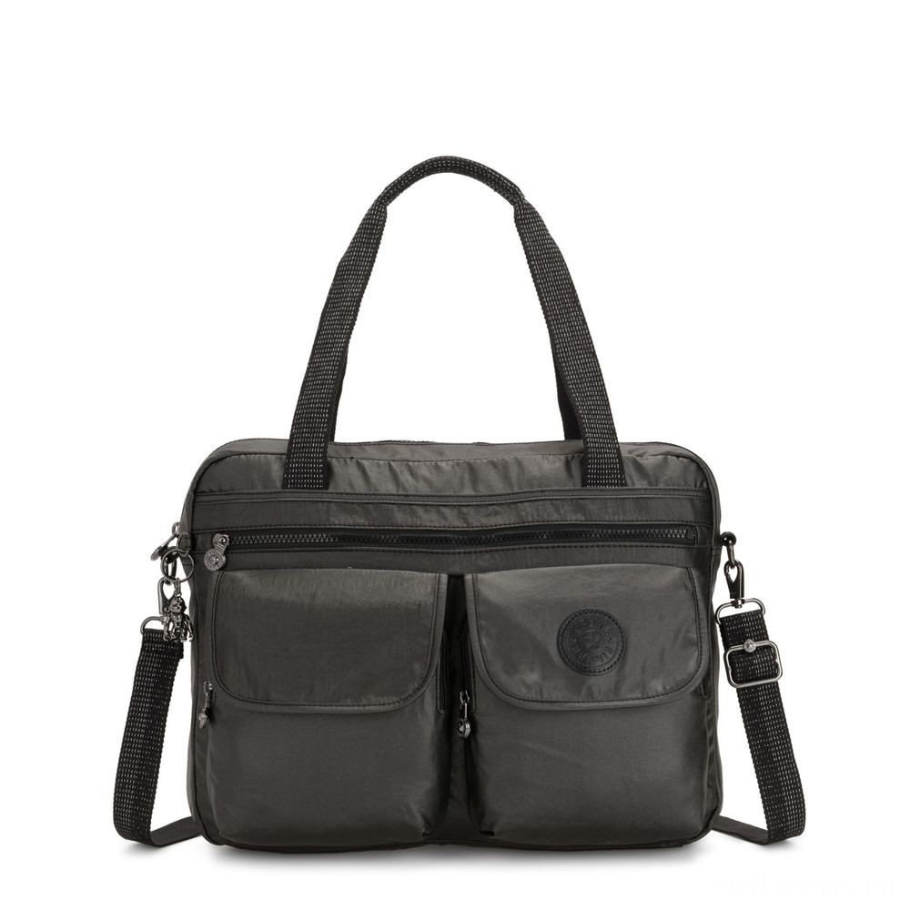 Kipling MARIC Operating Bag along with laptop pc protection Black Metallic.