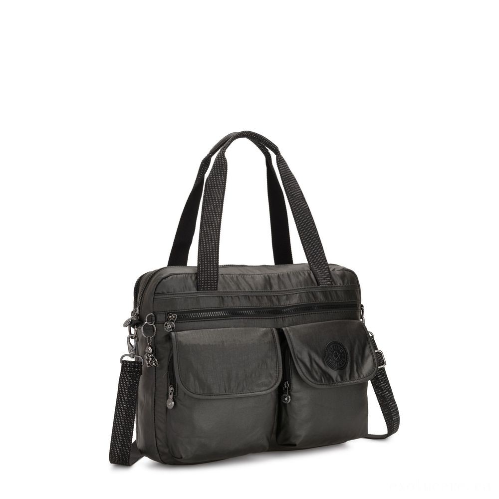 July 4th Sale - Kipling MARIC Functioning Bag along with laptop computer protection Black Metallic. - Deal:£48