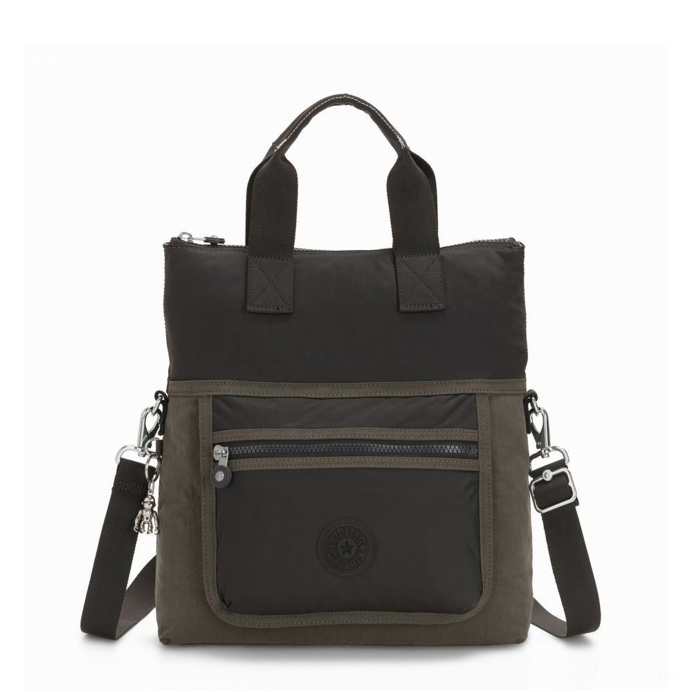 Kipling ELEVA Shoulderbag with Completely Removable and Adjustable Strap Cold Black Olive.