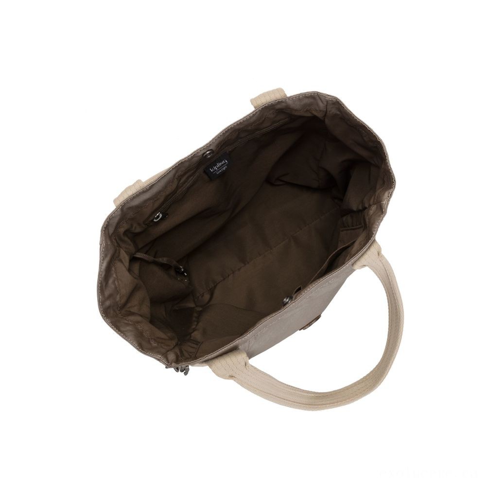 Kipling ALMATO Sizable Spacious Shoulder Bag Fungus Metallic.