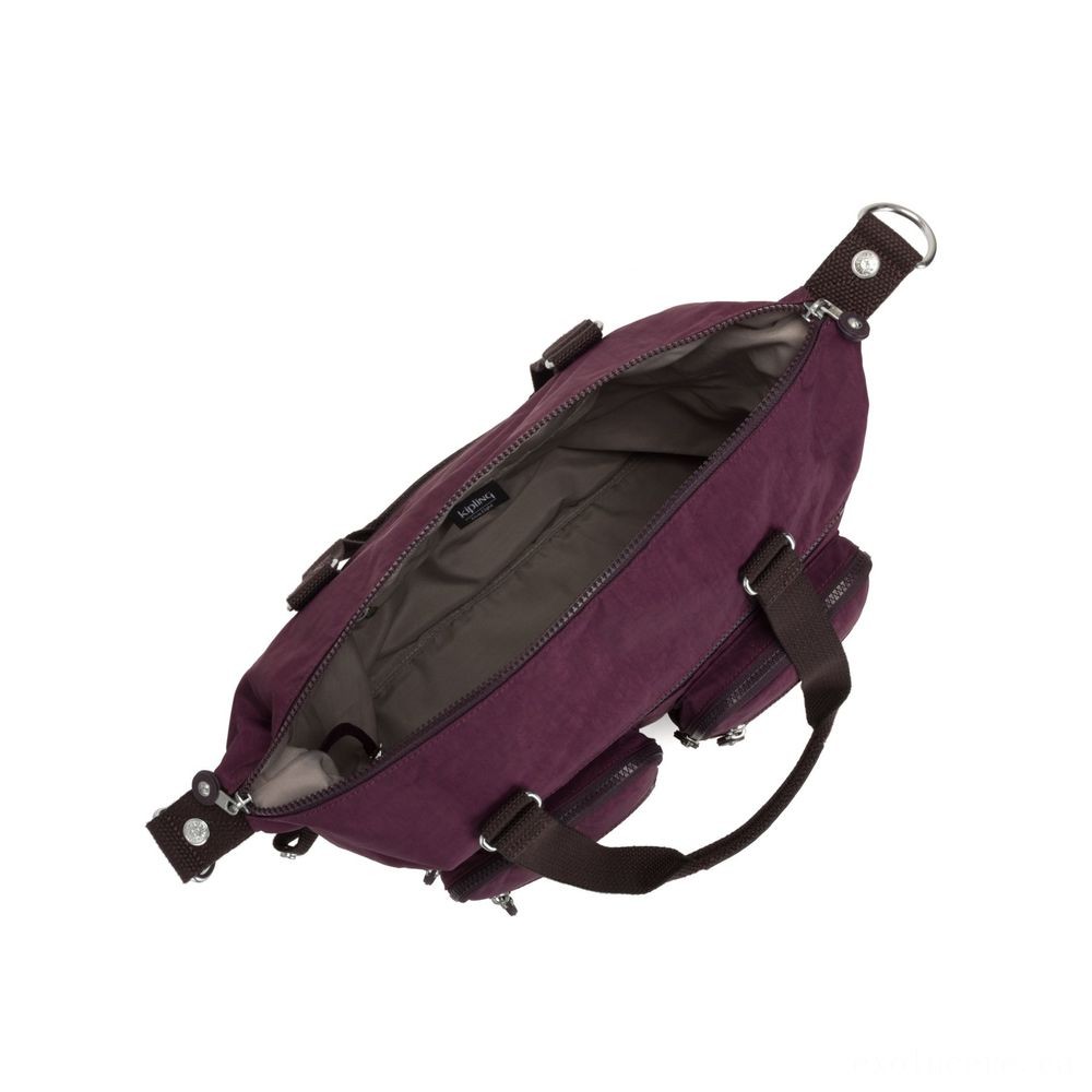 Kipling NEW ERASTO Sizable Tote along with Front Wallets Dark Plum.