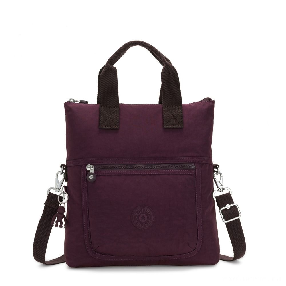 Kipling ELEVA Shoulderbag along with Easily Removable and Modifiable Strap Dark Plum.