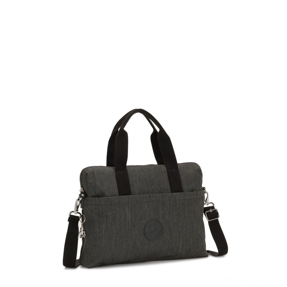 Kipling ELSIL Notebook Bag with Changeable Strap Black Indigo Work.