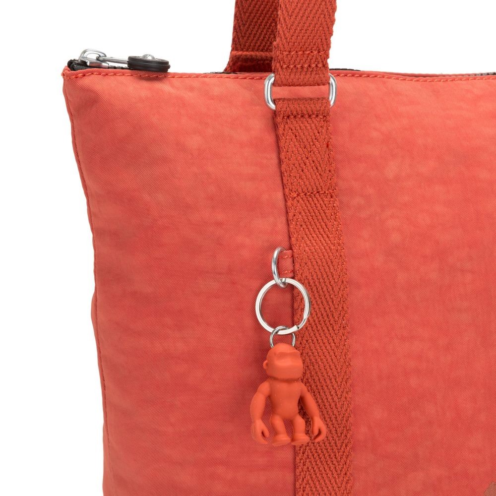 Weekend Sale - Kipling Precept Sizable Tote Bag along with Shoulder strap Hearty Orange. - Blowout:£40