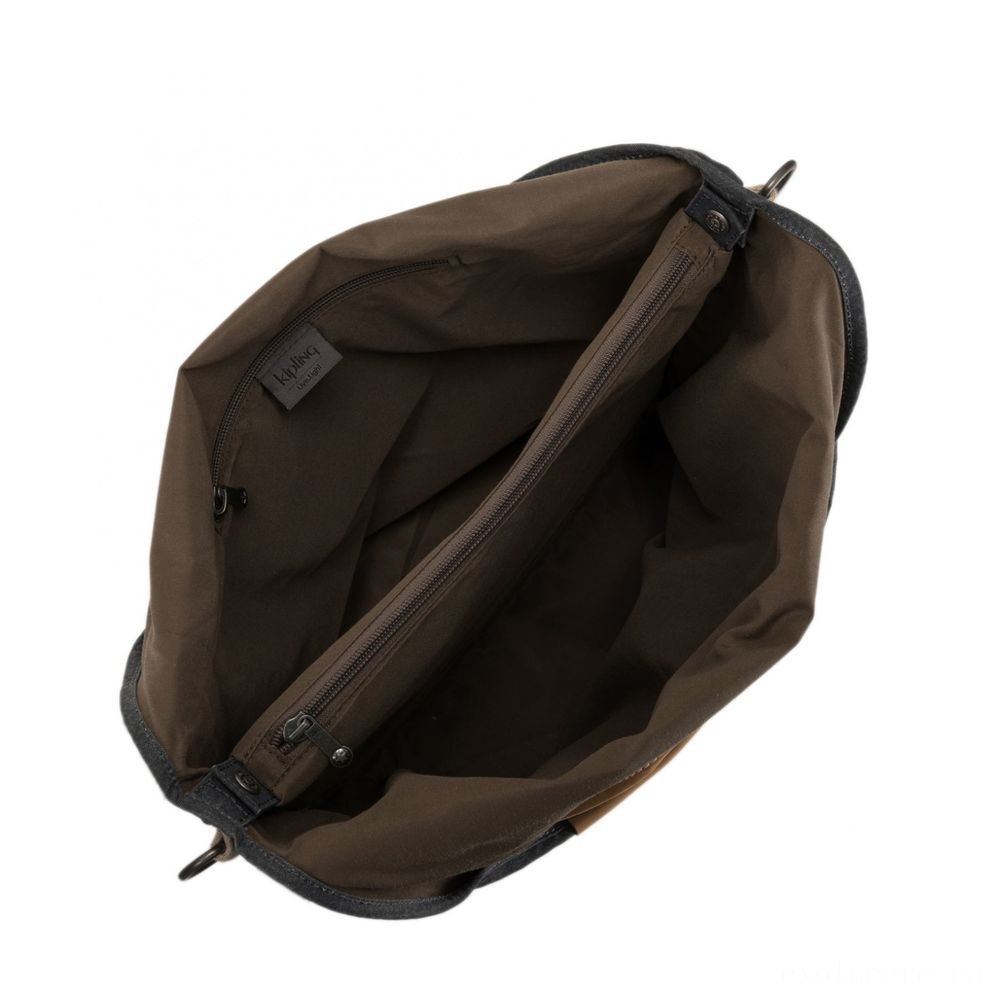 Kipling URBANA Hobo Bag Around Physical Body Along With Detachable Shoulder Strap Laid-back Grey.