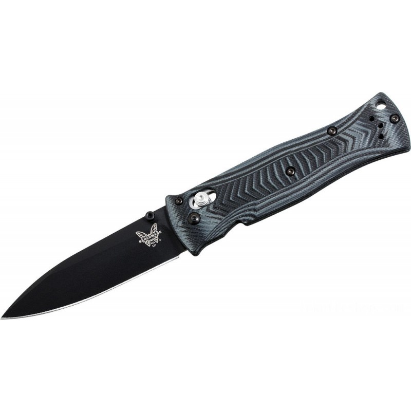 Benchmade Pardue Center Folding Blade 3.25 Black Level Blade, G10 Deals With - 531BK