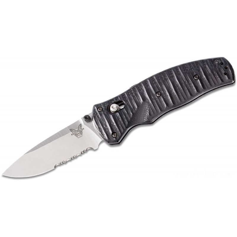 Benchmade 1000001S Volli AXIS-Assisted Folding Knife 3.26 S30V Satin Combination Cutter, Black G10 Manages