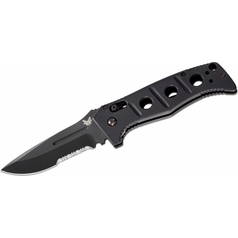 Benchmade 2750SBK Adamas Vehicle Collapsable Knife 3.82  D2 Combo Cutter, Afro-american G10 Handles