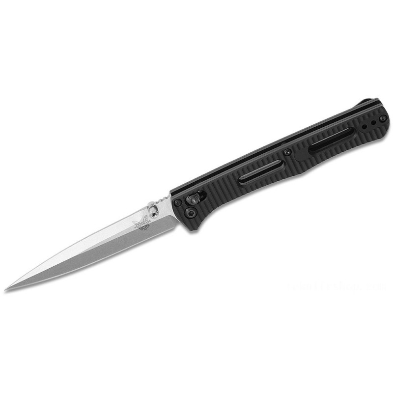 Benchmade 417 Reality Foldable Blade 3.95 S30V Satin Plain Blade, Black Aluminum Manages