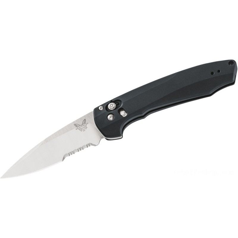 Benchmade 490S Arcane AXIS Helped Fin Blade 3.2 S90V Satin Combo Blade, Black Aluminum Deals With