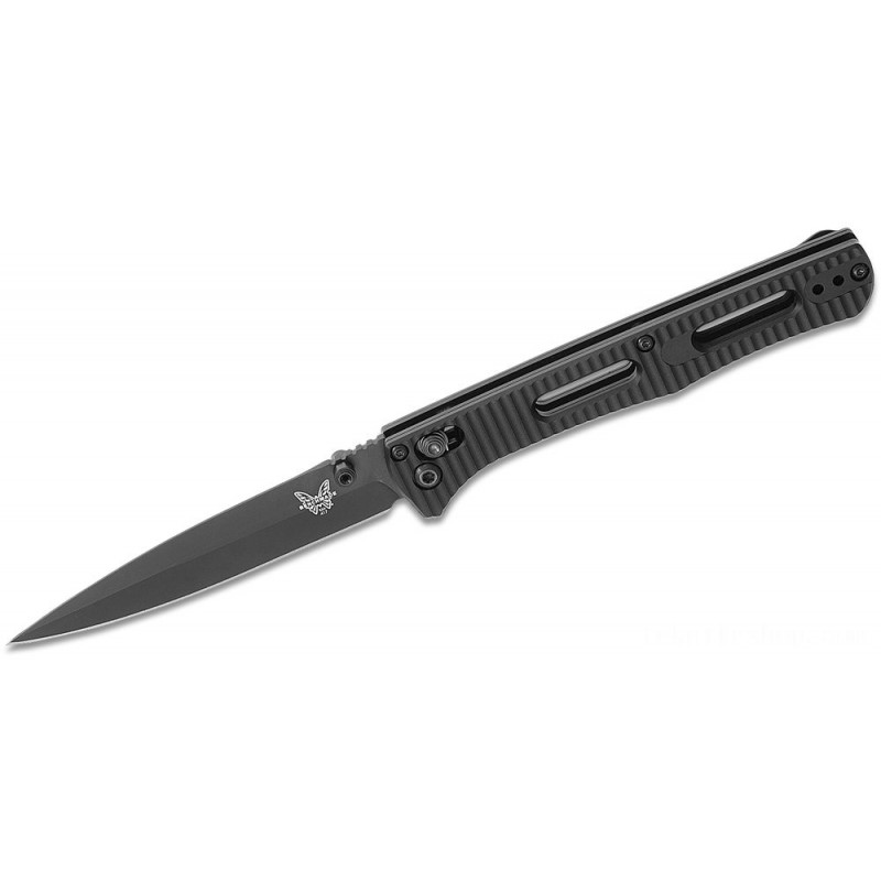 Benchmade 417BK Fact Folding Blade 3.95 S30V Black Plain Blade, Afro-american Light Weight Aluminum Manages