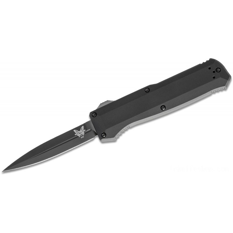 Benchmade 4700DLC Precipice Automobile OTF Knife 3.45 Black S30V Harpoon Point Blade, Aluminum Manages