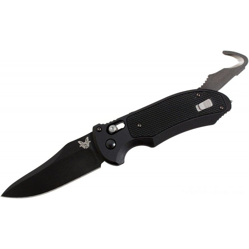 Benchmade Vehicle Center Triage Saving Folder 3.58 Afro-american Level Cutter, Aluminum along with Black G10 Inlays - 9170BK