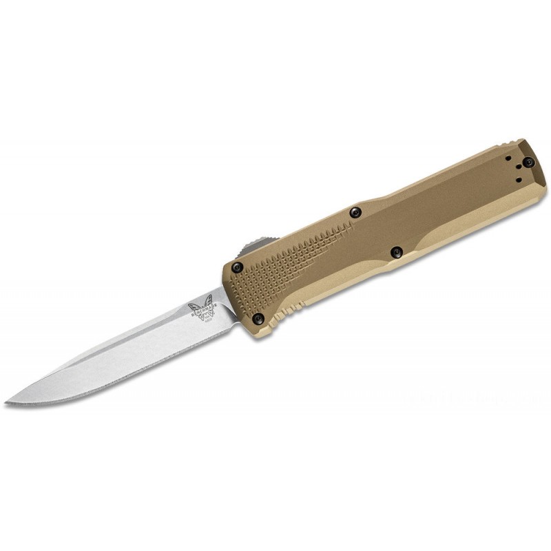 Benchmade Phaeton Automobile OTF Knife 3.45 Satin S30V Decrease Place Cutter, Dark Earth Light Weight Aluminum Takes Care Of - 4600-1
