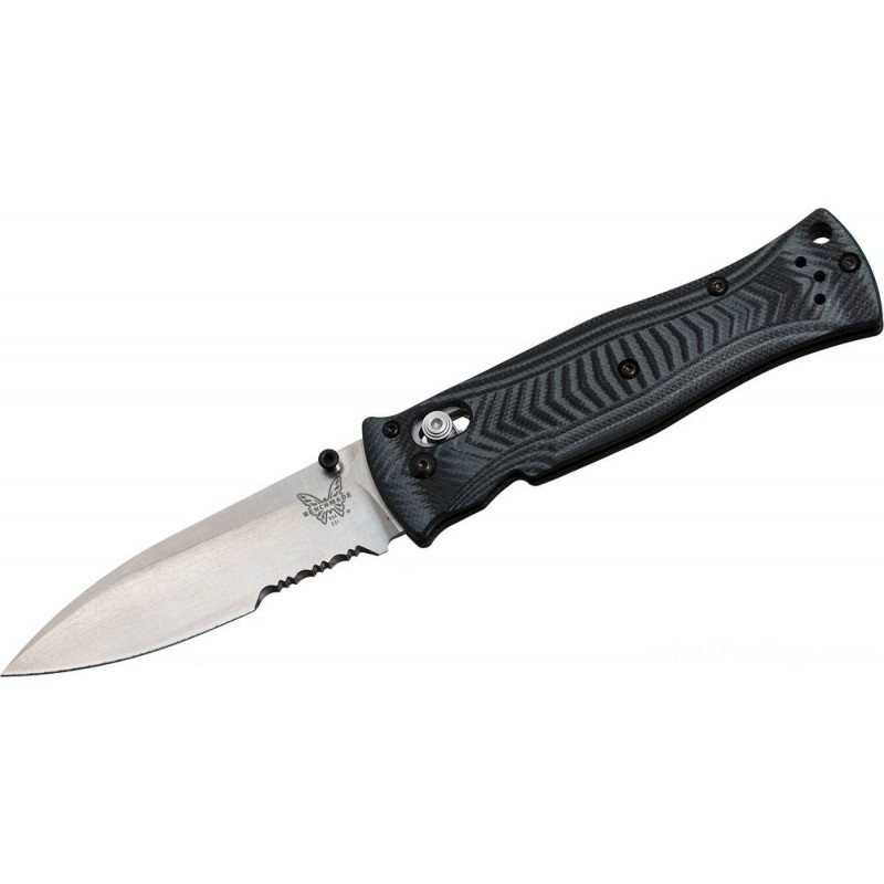 Benchmade 531S Pardue AXIS Foldable Blade 3.25 Silk Combo Cutter, G10 Manages