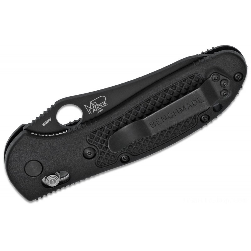 Benchmade Griptilian Center Padlock Foldable Knife 3.45 S30V Black Flat Ground Sheepsfoot Level Cutter, Black Noryl GTX Manages - 550BK-S30V