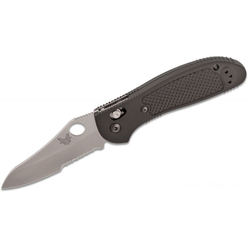 Benchmade Griptilian AXIS Lock Folding Blade 3.45 S30V Satin Flat Ground Sheepsfoot Combo Cutter, African-american Noryl GTX Handles - 550S-S30V