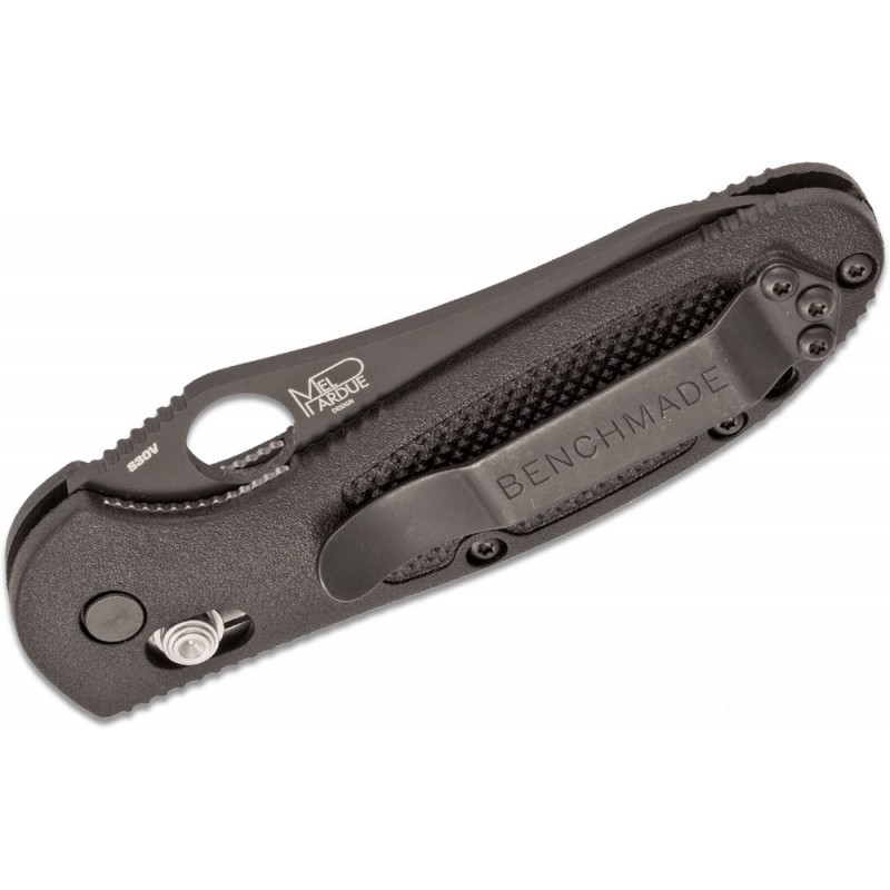 Benchmade Mini Griptilian AXIS Hair Foldable Knife 2.91 S30V  Flat Ground Sheepsfoot Combo Cutter, Afro-american Noryl GTX Deals With - 555SBK-S30V