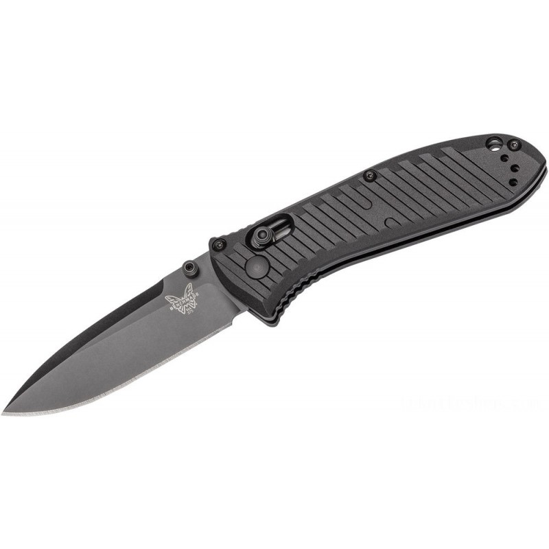Benchmade Mini Presidio II Folding Knife 3.2 S30V Black Simple Cutter, Milled Black Aluminum Manages - 575BK