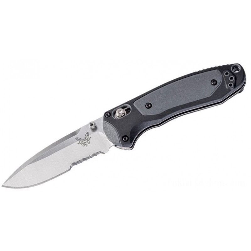 Benchmade 595S Mini Boost AXIS-Assisted Folding Blade 3.11 S30V Satin Combination Cutter, Grivory and also Versaflex Takes Care Of