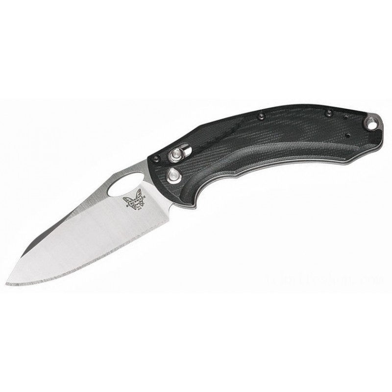 Benchmade Mini Loco Center Collapsable Knife 3.38 S30V Stonewashed Ordinary Blade, Black G10 Manages - 818