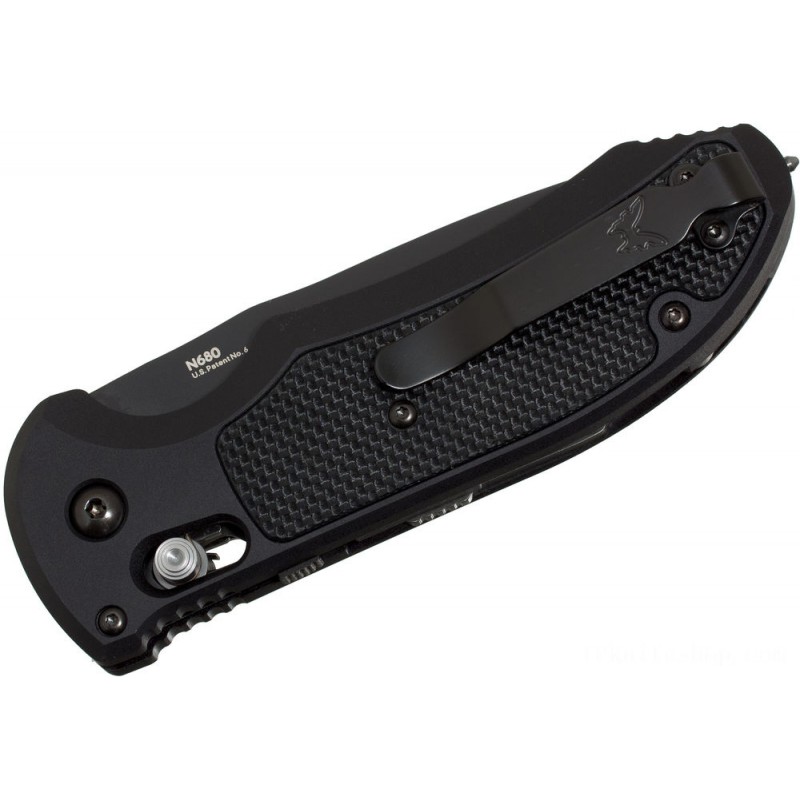 Benchmade Vehicle AXIS Triage Rescue Folding Blade 3.35 Black Combination Blade, Aluminum along with Afro-american G10 Inlays - 9160SBK