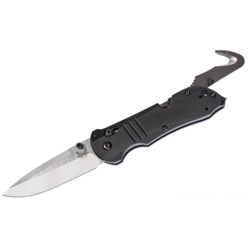 Benchmade Tactical Triage Saving Folding Blade 3.48 S30V Silk Level Blade, Black G10 Manages, Safety And Security Cutter, Glass Buster - 917