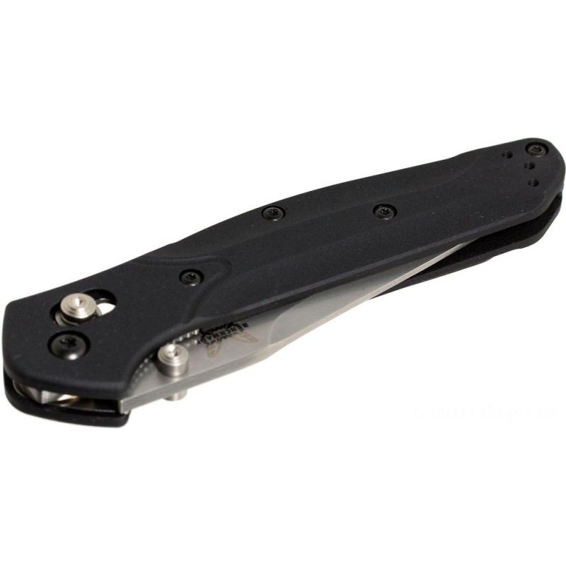 Benchmade 943S Osborne Collapsable Blade 3.4 S30V Satin Combination Cutter, Black Light Weight Aluminum Manages