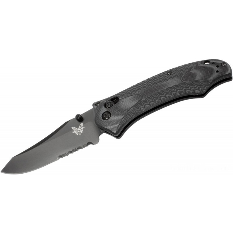 Benchmade 950SBK Osborne Break Center File 3.67 BK1 Combination Cutter, Afro-american and also Charcoal G10 Manages
