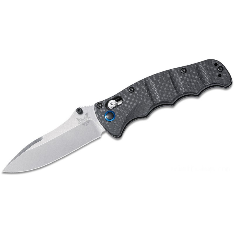 Benchmade 484-1 Nakamura Center Foldable Knife 3.08 S90V Satin Level Blade, Carbon Fiber Handles