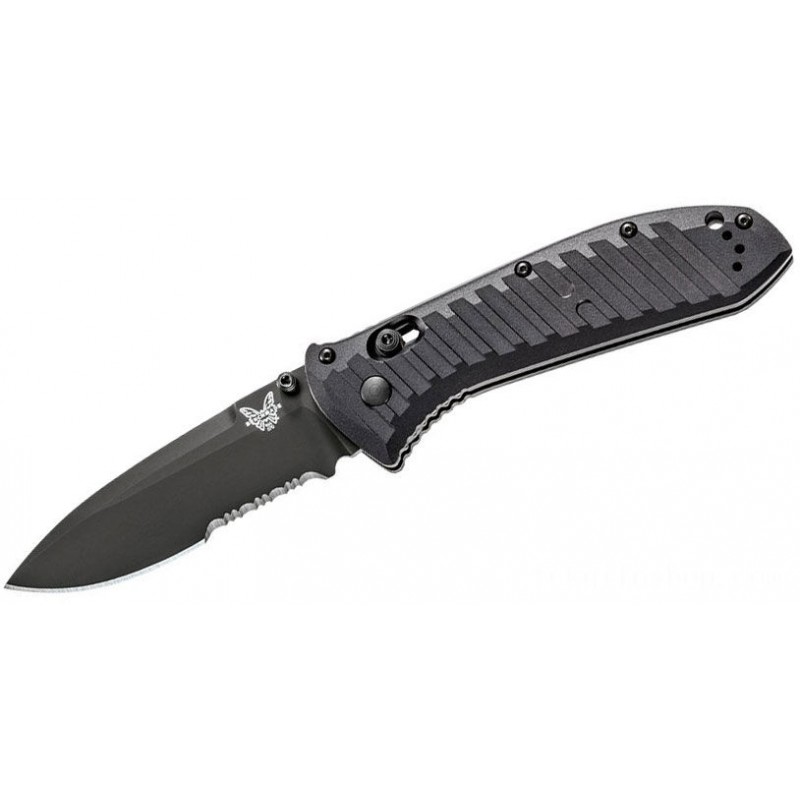 Benchmade 570SBK Presidio II Collapsable Knife 3.72 Black S30V Combination Blade, Milled Black Aluminum Handles
