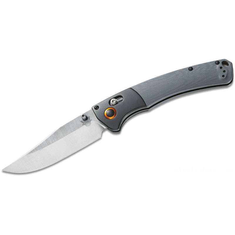Benchmade Pursuit Crooked Waterway Folding 4.00 S30V Clip Period Blade, Gray G10 Handles with Aluminum Strengthens - 15080-1
