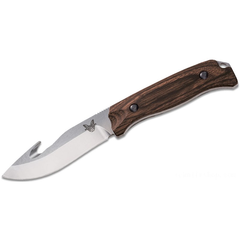Benchmade Search Saddle Mountain Range  Fixed 4.17 S30V Cutter with Gut Hook, G10 Manages - 15003-2