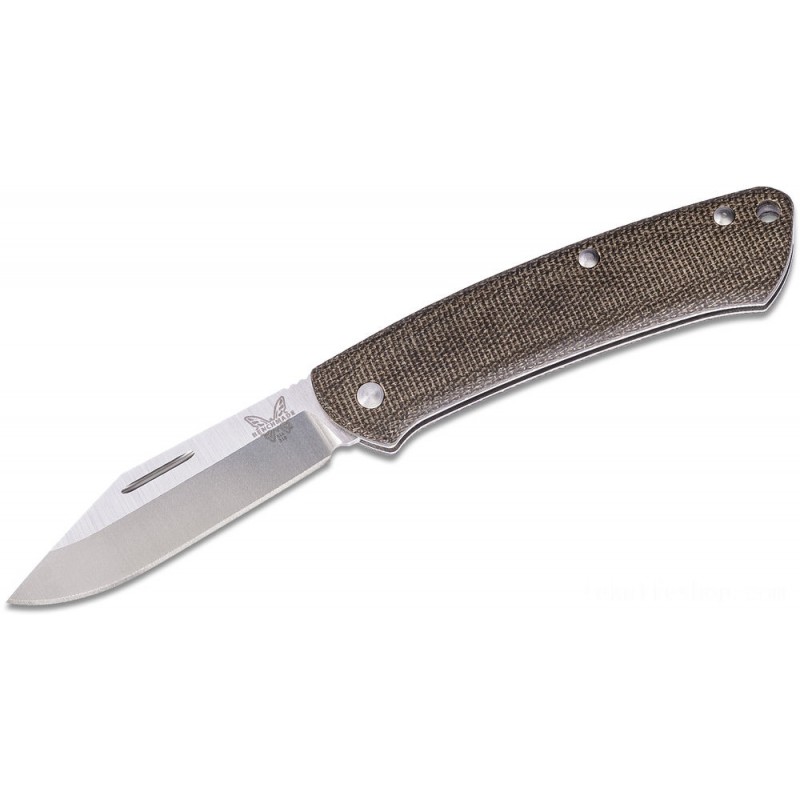 Benchmade 318 Effective Slipjoint Collapsable Blade 2.82 Silk S30V Clip Time Blade, Dark Brown Canvass Micarta Manages
