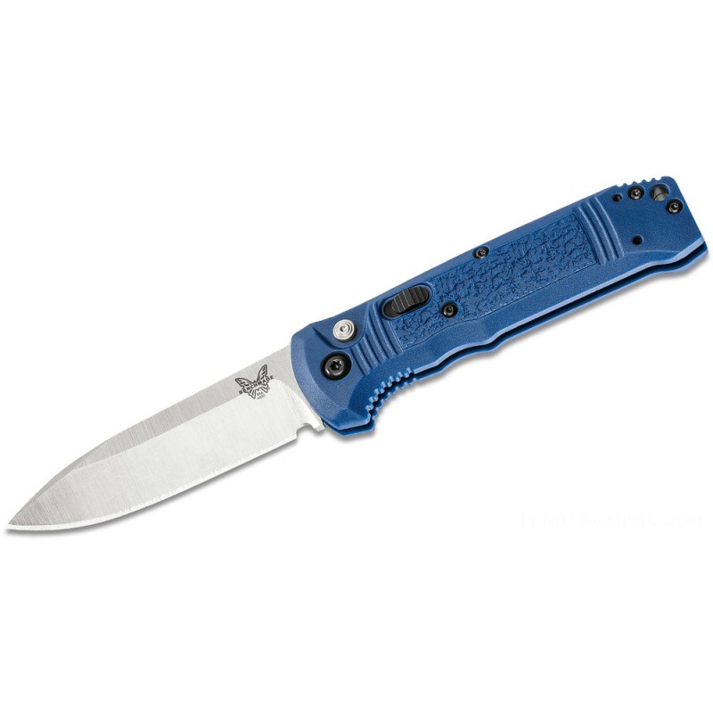 Benchmade 4400-1 Casbah AUTO Collapsable Knife 3.4 Satin S30V Reduce Aspect Blade, Blue Textured Grivory Manages
