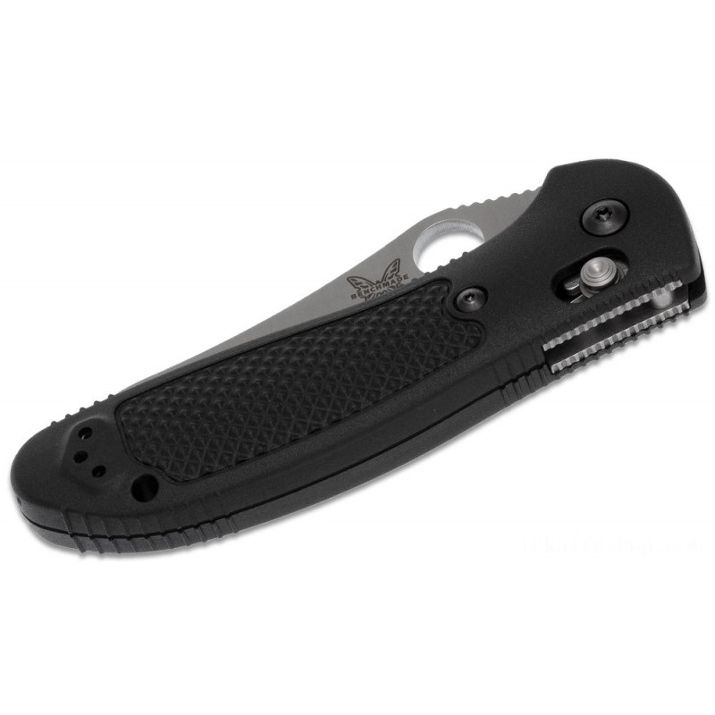 Benchmade Griptilian Center Hair Foldable Blade 3.45 S30V Satin Flat Ground Sheepsfoot Level Cutter, Black Noryl GTX Takes Care Of - 550-S30V