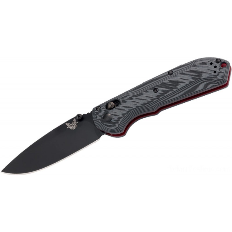 Benchmade Freek Collapsable Knife 3.6 Black Cerakoted CPM-M4 Ordinary Blade, Black/Gray G10 Takes Care Of - 560BK-1