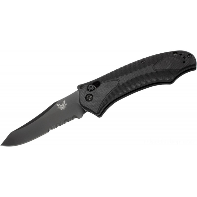 Benchmade Osborne Rift Vehicle CENTER 3.67  Combo Cutter, Afro-american G10 Takes Care Of - 9555SBK