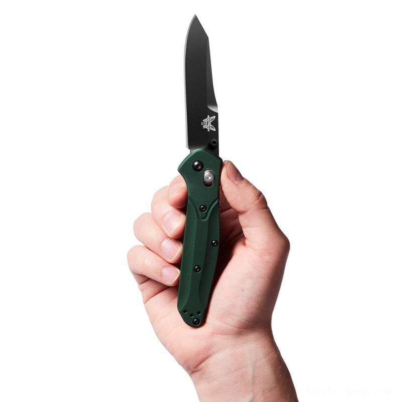 Benchmade - 940 EDC Manual Black Cutter Open Collapsable Knife-Plain Edge/Coated Finish