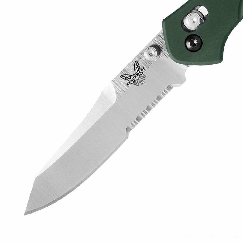 Benchmade - 940 EDC Manual Open Folding Knife-Serrated Edge/Satin End Up