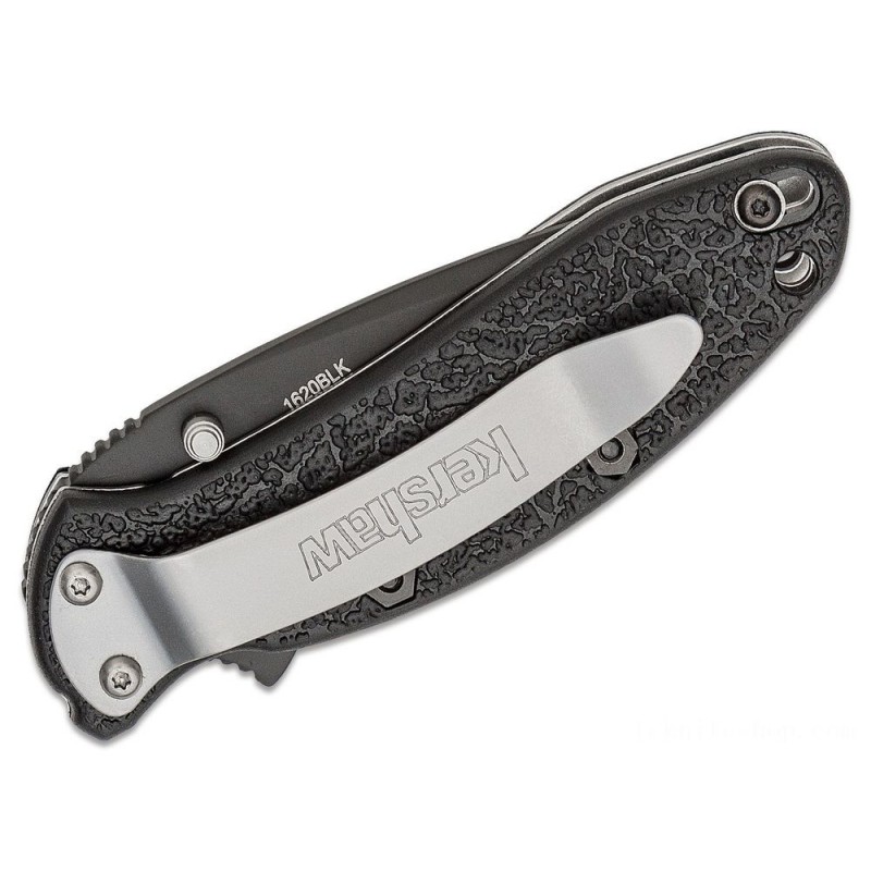Kershaw 1620B Ken Red Onion Scallion Assisted Fin Knife 2.25 Black DLC Ordinary Blade, African-american Zytel Deals With