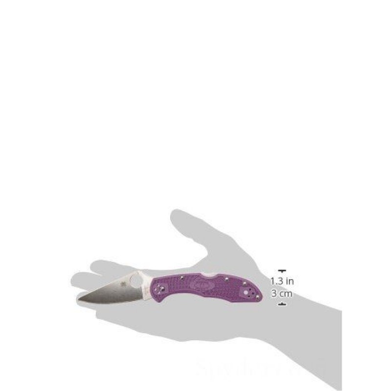 Gift Guide Sale - Spyderco Delica 4 C11F Lightweight Flat Ground Level Side Folding Knife (Violet). - Steal:£55[lanf268ma]