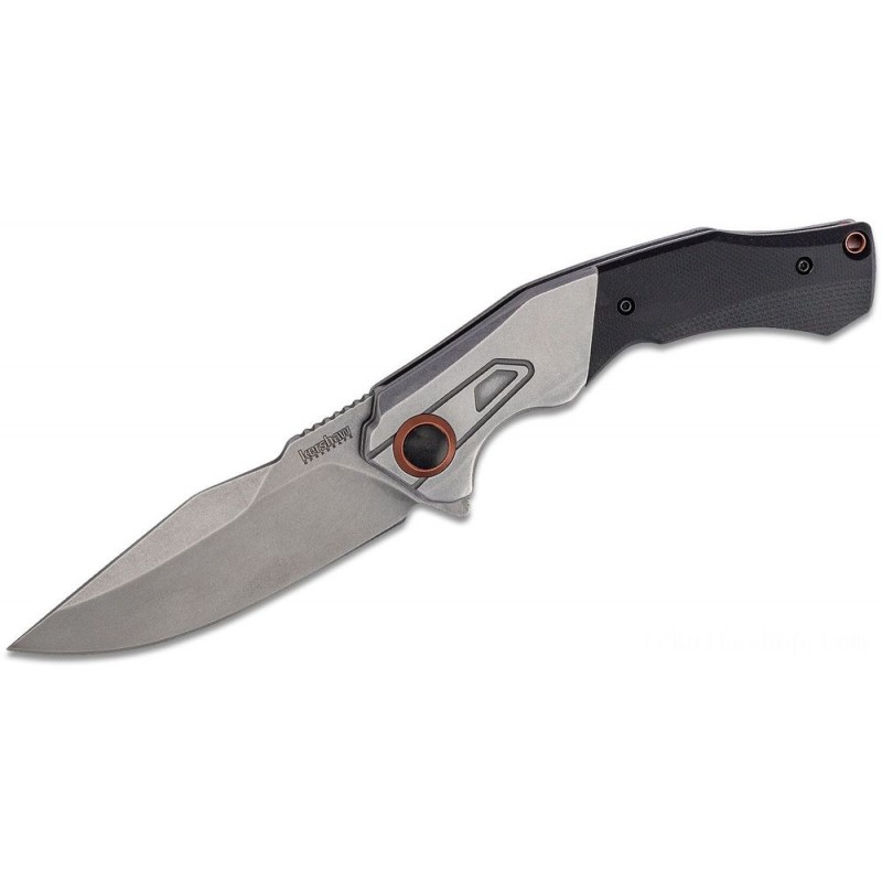 Kershaw 2075 Payout Supported Fin Knife 3.5 Stonewashed D2 Clip Point Blade, Afro-american G10 Take Care Of with Stainless-steel Bolster