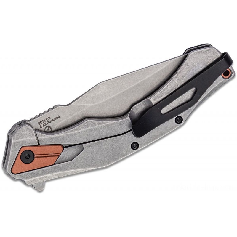 March Madness Sale - Kershaw 2075 Payment Helped Fin Blade 3.5 Stonewashed D2 Clip Factor Blade, Black G10 Handle with Stainless Steel Bolster - Click and Collect Cash Cow:£47[nenf271ca]