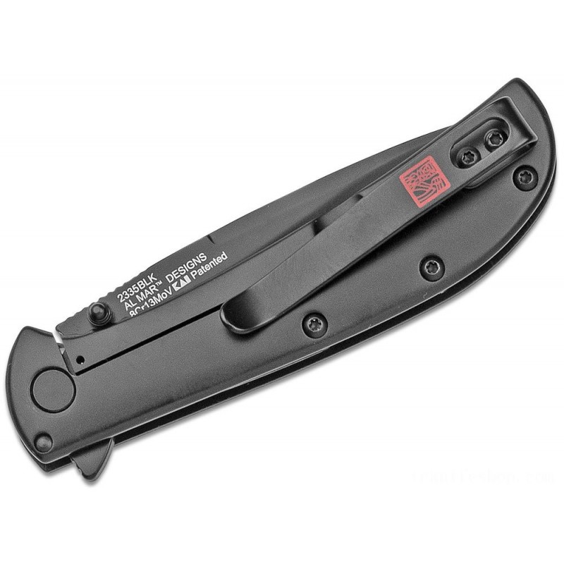Kershaw 2335BLK Al Mar AM-3 Assisted Fin 3.125 Black Lance Point Cutter, Black G10 and Stainless Steel Manages