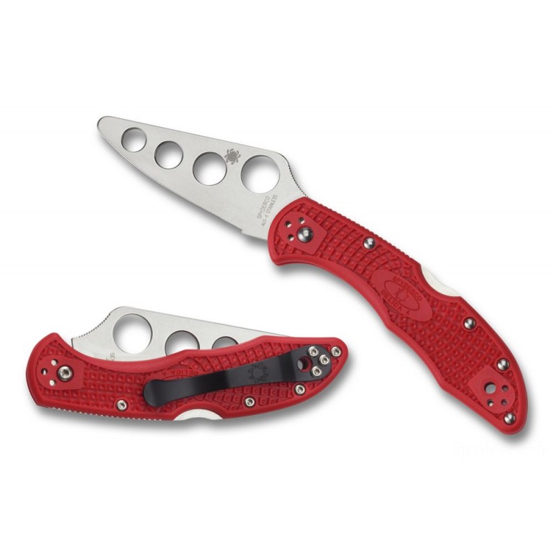 Spyderco Delica 4 FRN Fitness Instructor Red.