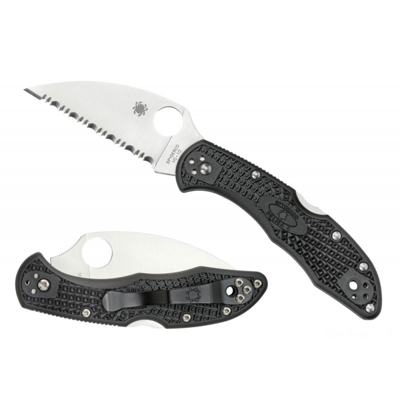 Year-End Clearance Sale - Spyderco Delica 4 FRN Wharncliffe Plain/Spyder Side. - Spectacular Savings Shindig:£55