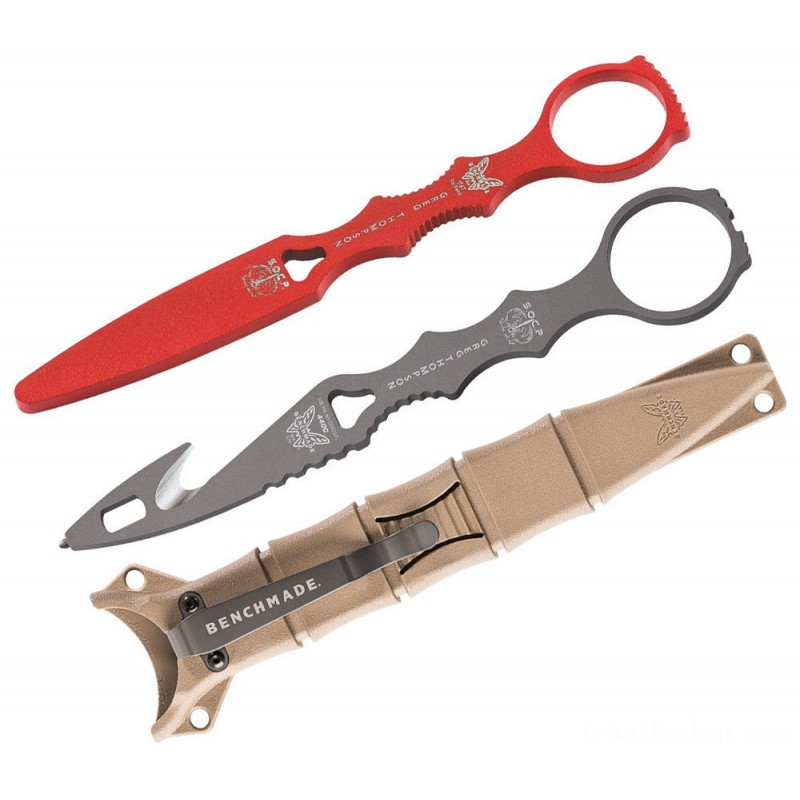 Benchmade SOCP Rescue Hook Tool with Instructor, 6.75 On The Whole, Sand Sheath - 179GRYSN-COMBO